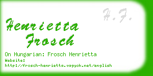 henrietta frosch business card